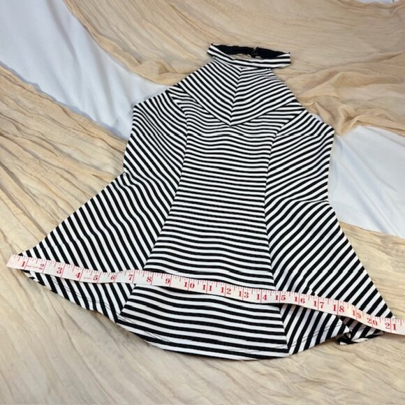 Guess Womens Black White Stripe Halter Top Size M - Picture 9 of 11
